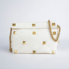 Valentino White Leather Roman Stud Tote and Shoulder Bag 25569623 [P]