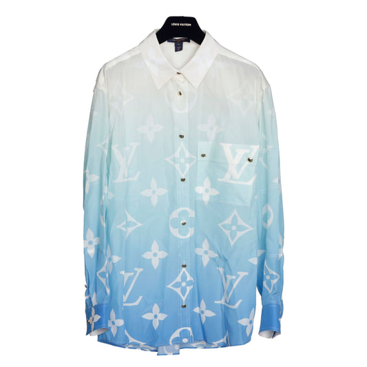 Louis Vuitton 1A8R6M Size 38 Blue Lagoon Monogram Relaxed Fit Shirt 25910187