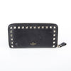 VALENTINO ブラックレザーラックスタッドジップアラウンド長財布 26097362 [P]