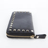 VALENTINO ブラックレザーラックスタッドジップアラウンド長財布 26097362 [P]