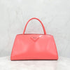 Prada Pink Triangle Logo Brush Leather Tote Bag 5502 163154860 [P]