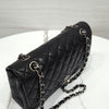 CHANEL Classic Medium Flap Shoulder Bag Lambskin Black Silver A01112 163155874 [P]