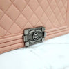 CHANEL Boy Medium Flap Bag Lambskin Pink Silver 10167 163155910 [P]