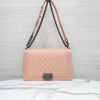 CHANEL Boy Medium Flap Bag Lambskin Pink Silver 10167 163155910 [P]