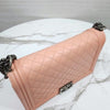 CHANEL Boy Medium Flap Bag Lambskin Pink Silver 10167 163155910 [P]