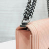 CHANEL Boy Medium Flap Bag Lambskin Pink Silver 10167 163155910 [P]