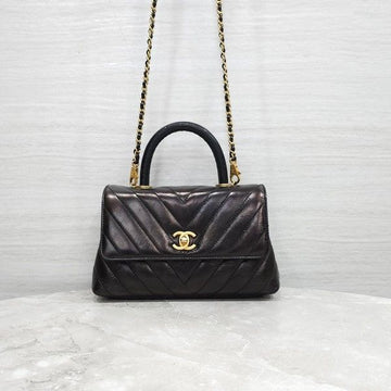 CHANEL Chevron Coco Handle Small Flap Bag A92990 9276 163155995 [P]