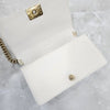 CHANEL Boy Bag Medium Chevron Caviar White Gold 9069 163156008 [P]