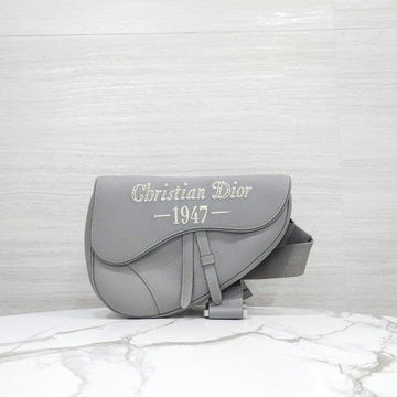 Dior 1947 Stitch Gray Grain Saddle Bag 10363 163156491 [P]