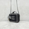 CHANEL Mini Top Handle Cosmetic Bag Black White 8846 163156579 [P]