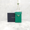 Prada Triangle Logo Green Phone Pouch Leather Mini Chain Bag 8582 163156597 [P]
