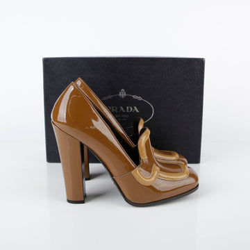 PRADA ブラウンフェイドレザーシューズ 255MM 26096885