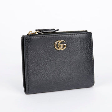 GUCCI GG Marmont Compact Wallet Schwarz Leder 474747 26431170