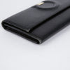 SALVATORE FERRAGAMO 22 C827 Schwarzes Leder Gancini Flap Long Wallet 26482642 [P]