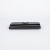 SALVATORE FERRAGAMO 22 C827 Schwarzes Leder Gancini Flap Long Wallet 26482642 [P]