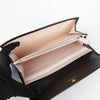 SALVATORE FERRAGAMO 22 C827 Schwarzes Leder Gancini Flap Long Wallet 26482642 [P]
