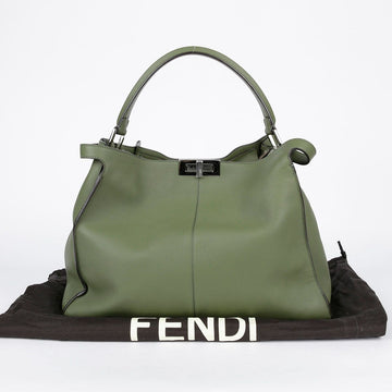 FENDI 8BN304 Leder-Motiv X Light Peekaboo Schultertasche L Größe 26551317