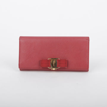 Salvatore Ferragamo Red Leather Long Wallet A900 22 26563059