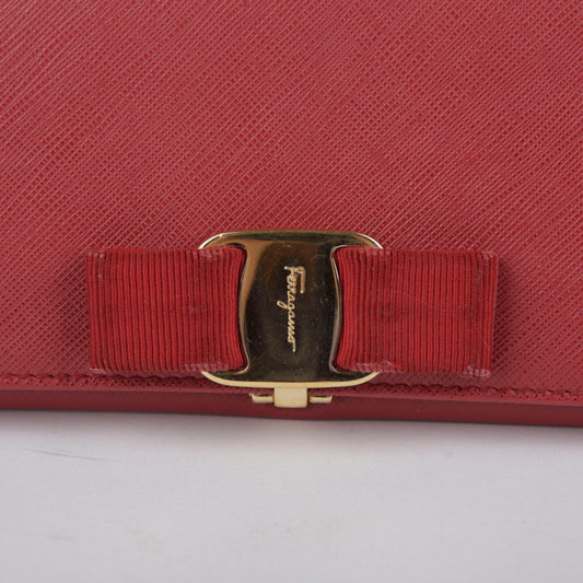 Salvatore Ferragamo Red Leather Long Wallet A900 22 26563059