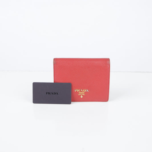 Prada Red Saffiano Leather Wallet 1MV204 26673240