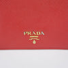 PRADA 1MV204 レッド サピレノ レザー 二つ折り財布 26673240 [P]