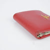 PRADA 1MV204 レッド サピレノ レザー 二つ折り財布 26673240 [P]
