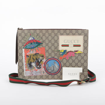 Gucci 474083 GG Supreme Canvas Courier Patch Messenger Crossbody Bag 26668794