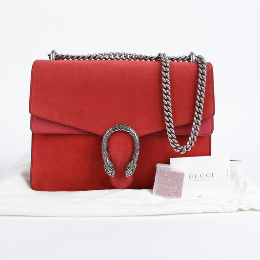 GUCCI レッドスウェードディオニソスチェーンショルダーバッグ 403348 26790055