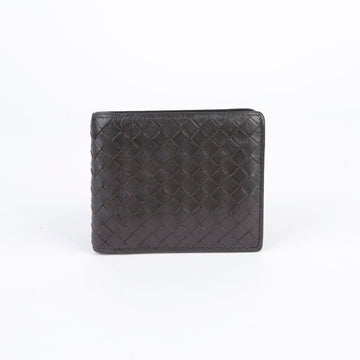 Bottega Veneta Dark Brown Leather Intrecciato Wallet 27383776