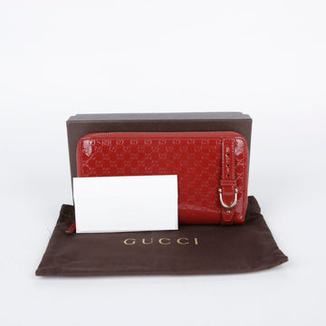 Gucci Red Patent Shima Buckle Long Wallet 309757 27457534