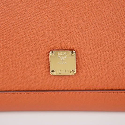 MCM MWT2ALN09OR001 M Größe Orange Leder Nuovo Tote- und Schultertasche 27555191 [P]