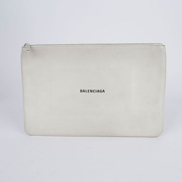 BALENCIAGA Große Größe Weiße Leder Alltags Clutch 551994 27845923