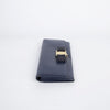 SALVATORE FERRAGAMO 22B559 ネイビー レザー バーラ ロック バックル 長財布 27874022 [P]