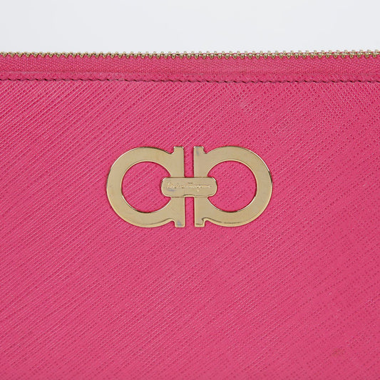 Salvatore Ferragamo 22 B300 Pink Leather Zip Long Wallet 27928441