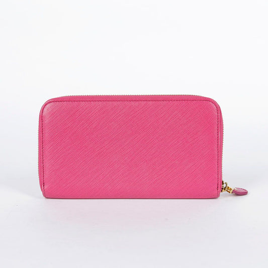 Salvatore Ferragamo 22 B300 Pink Leather Zip Long Wallet 27928441