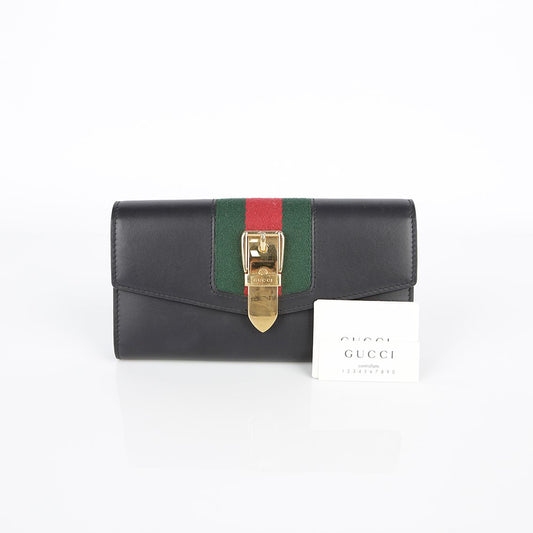 Gucci Long Wallet in Black Leather 476084 27953160