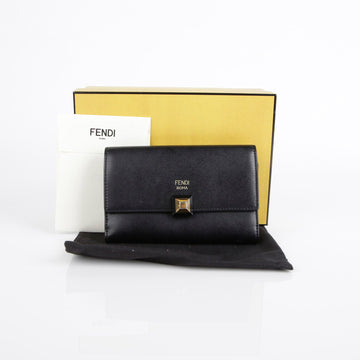 Fendi Black Leather Compact Wallet 8M0379 28024375