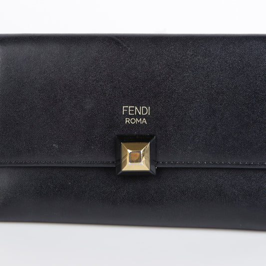 Fendi Black Leather Compact Wallet 8M0379 28024375