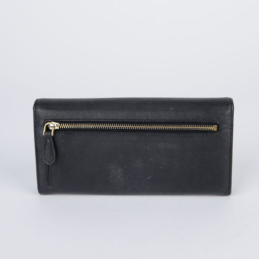 Prada Black Saffiano Leather Long Wallet 1M1132 28135644
