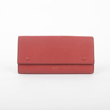 Celine Red Leather Multi-Function Long Wallet 101673 28173425