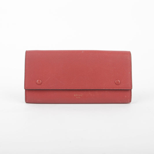 Celine Red Leather Multi-Function Long Wallet 101673 28173425