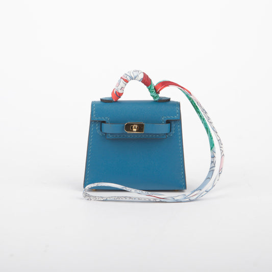 Hermes Mini Kelly Twilly Blue Bag Charm 12345 28173488