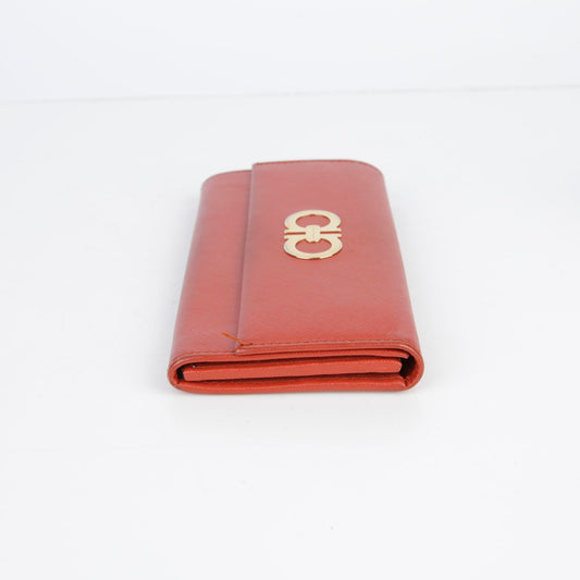 Salvatore Ferragamo Orange Saffiano Leather Gancini Logo Long Wallet 7121 28135083