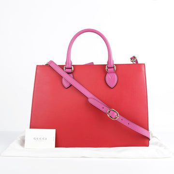 GUCCI Rot und Rosa Leder Tote und Schultertasche 28183308