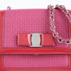 Salvatore Ferragamo 21 E498 Pink Leather Eyelet Crossbody Bag 28187724 [P]