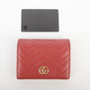 GUCCI 466492 レッド レザー GG マーモント カード ケース 財布 28642500 [P]