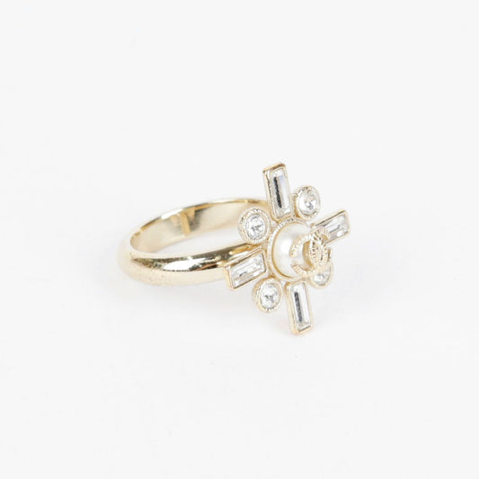 CHANEL Crystal CC Logo Ring Size 14 28549983