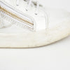 Giuseppe Zanotti RW70000 225mm White Leather Maylondon Zip Sneakers 28501413 [P]