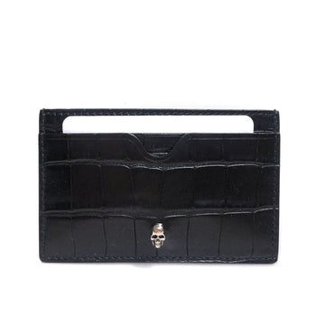 ALEXANDER MCQUEEN スカル クロコダイル 公用 名刺カード財布 550855 DZTFY 1000 28805457