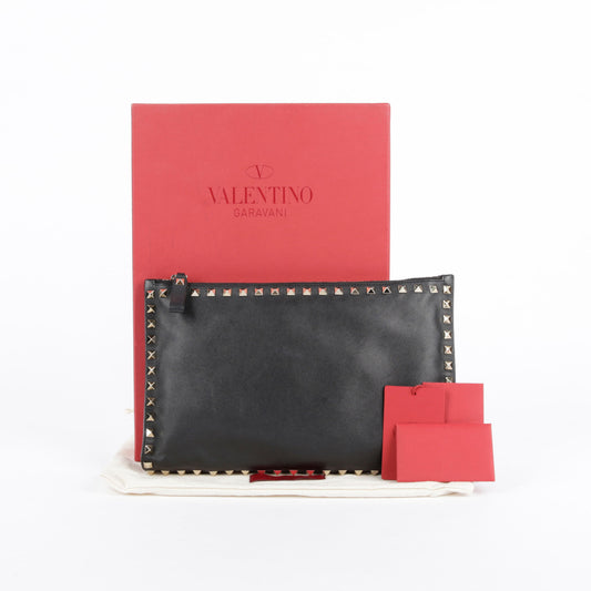 Valentino LW2P0269 Black Leather Rockstud Clutch 28603092